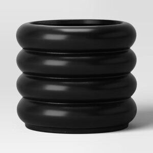 6.5" tall Large Bubble Ceramic Planter - Black